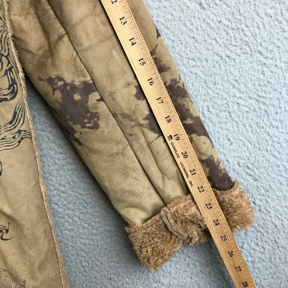 Sao Paulo Womens Faux Suede Shearling Lined Mid-Length Coat 10 - Picture 7 of 14